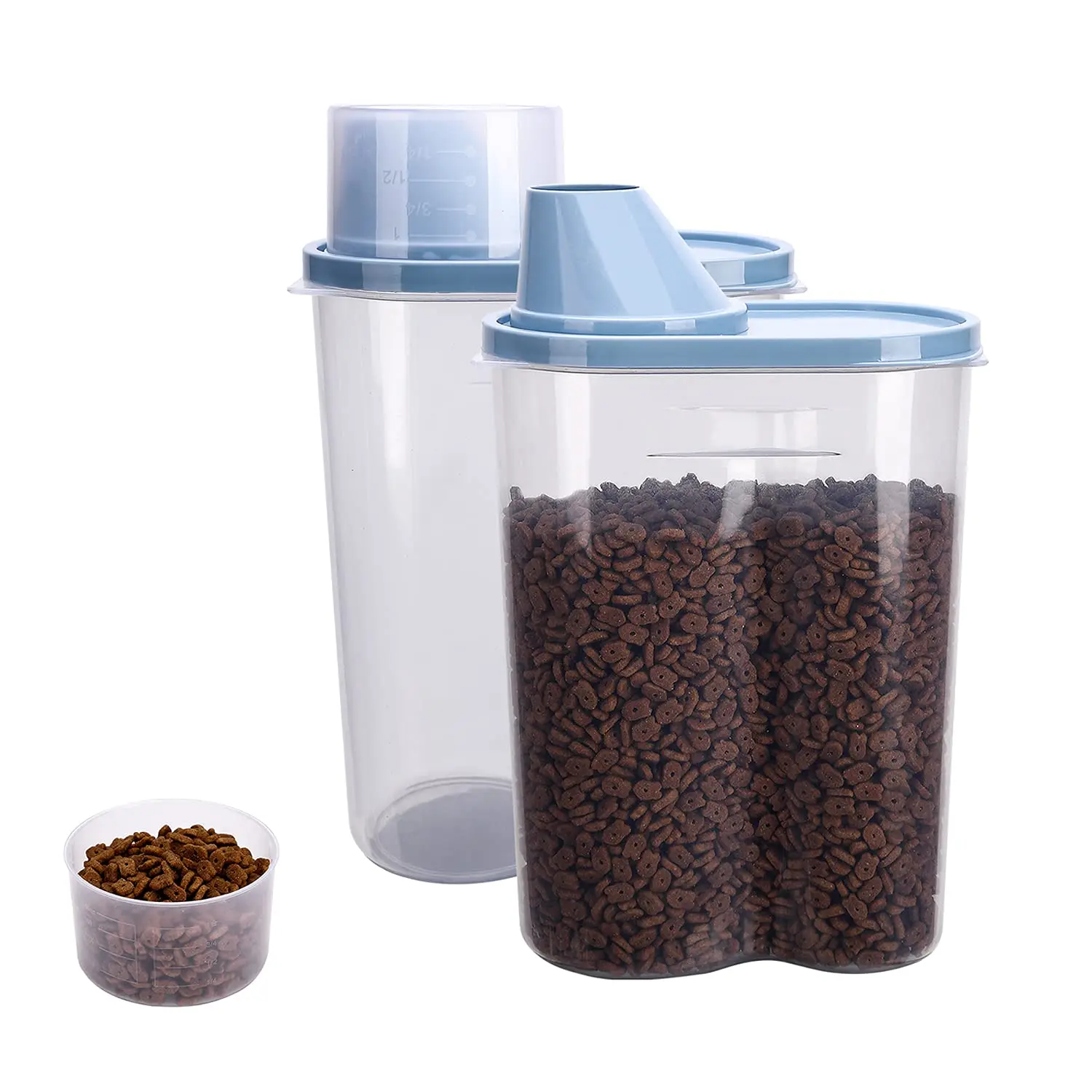 

Wholesale Transparent Pet Food Storage Sealed Container With Measuring Cup, Picture