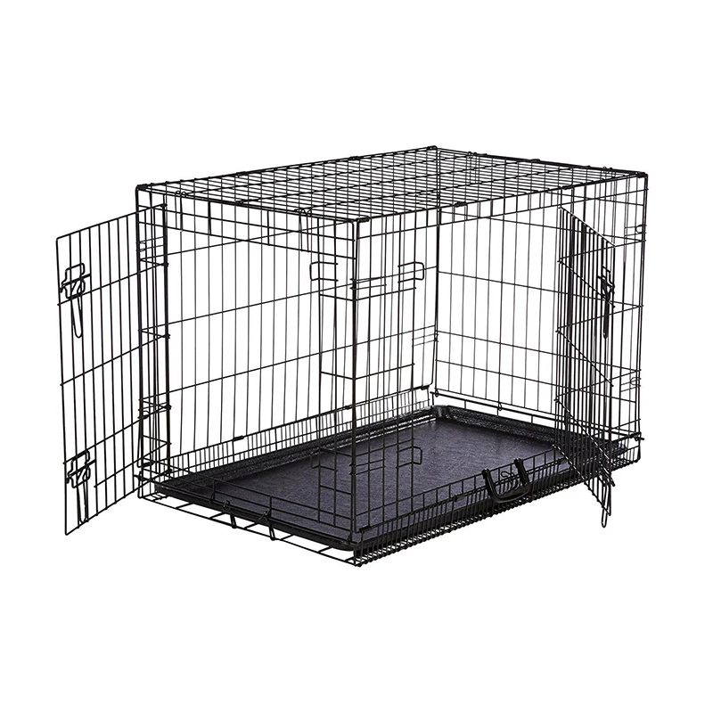 

Single Double Door foldable stackable kennel metal collapsible Kennel Mesh pet custom dog wire cage design on sale