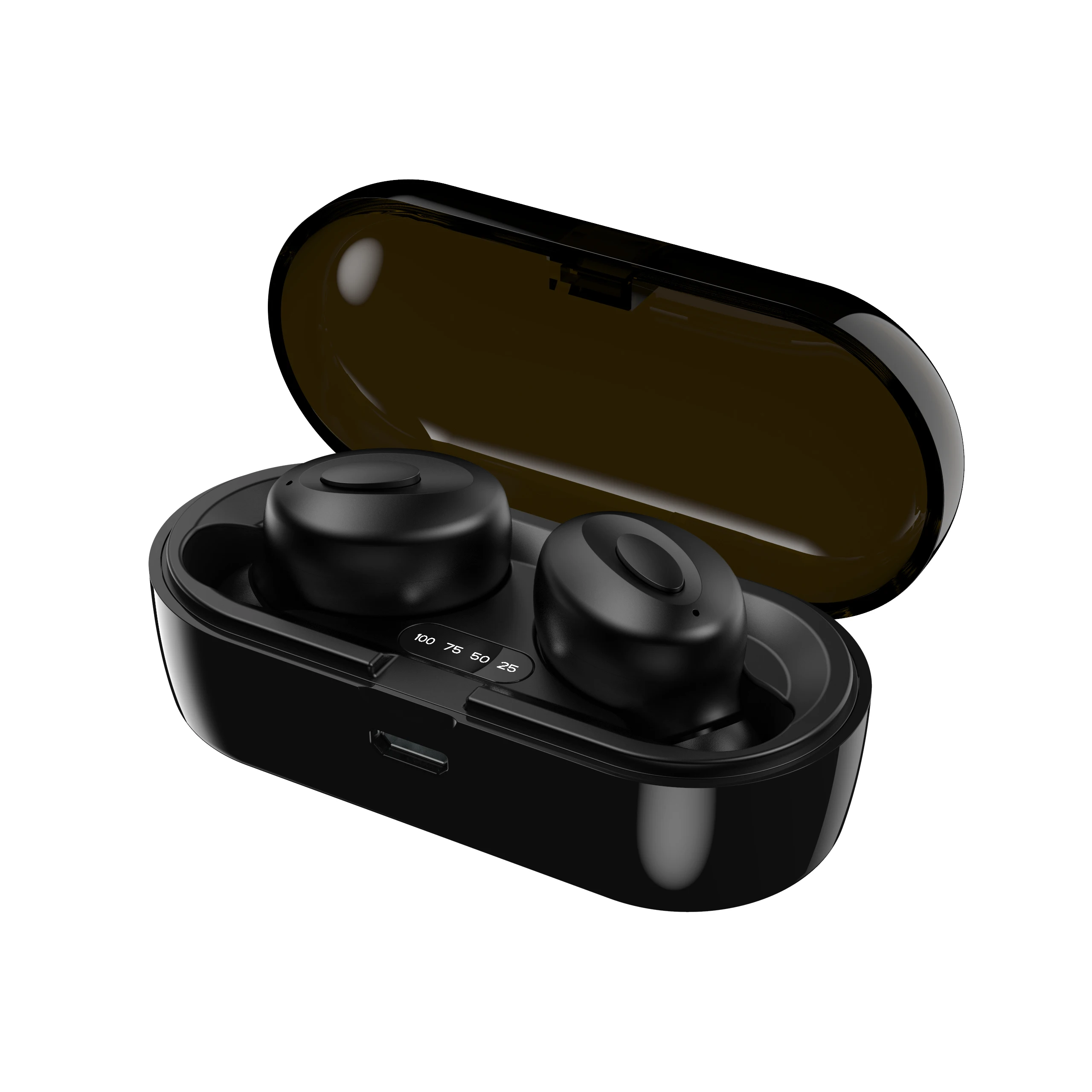 

Noise Canceling Sport Stereo Sound Long Battery Life Waterproof Tws Bt 5.0 True Wireless Headset Headphone Earbuds Earphone, Black