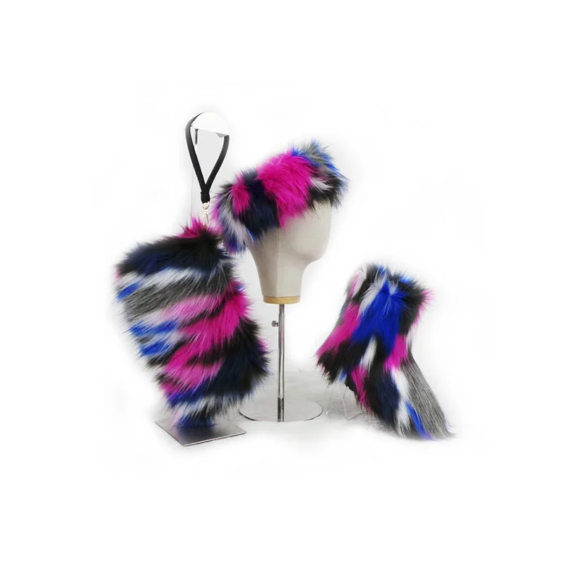 

Factory supply insulation deodorization boots three- piece faux fur winter suit, Customized color