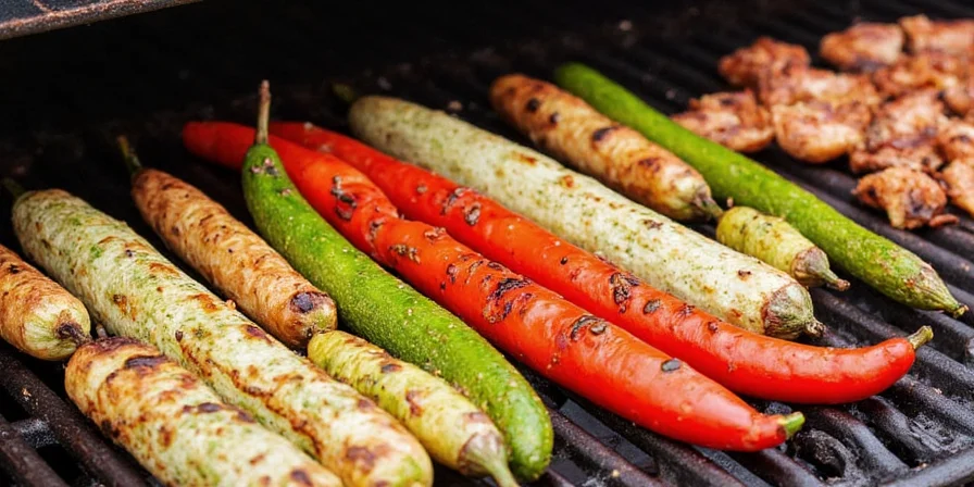 grilled mushrooms with harissa paste