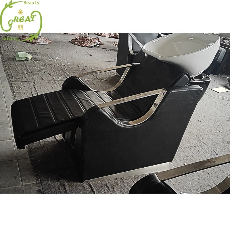 Great Foshan Factory Modern Cheap Black Lay Down Wash Hair Salon