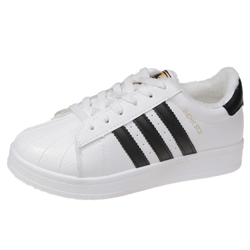 

2020 winter new flat shoes skateboard shoes, Black, white