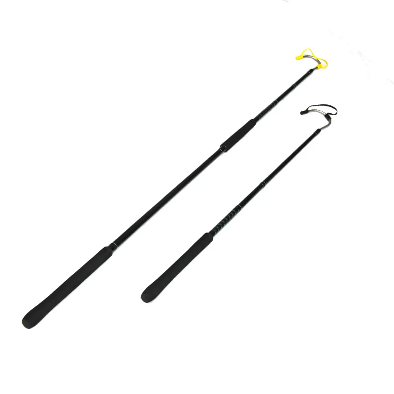 

120cm/180cm Professional Fish Gaff Carbon Fiber Sea Fishing Stainless Steel Gaff Hook EVA Spear Hook Tackle, Black