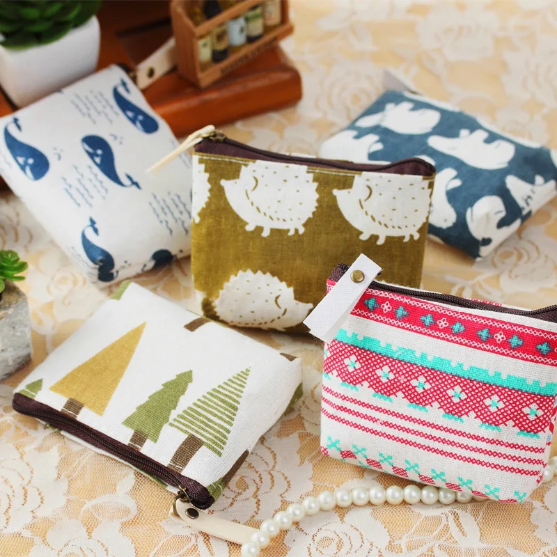 

MSYO Fashion Accessories PU Cartoon Animal Whale Tree Kids Canvas Bag Key Storage Coin Bag