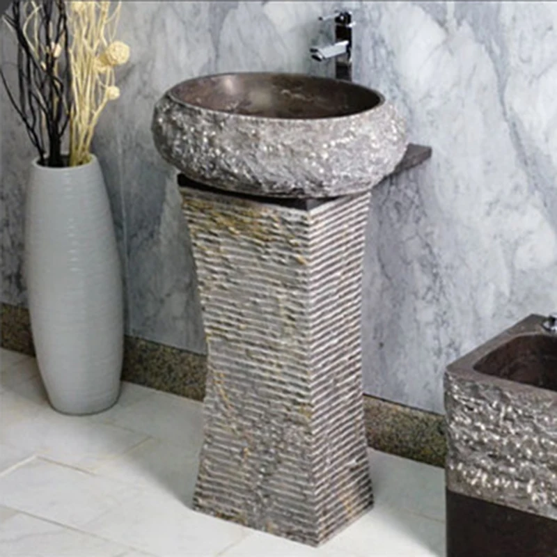 Mid Century Marble Stone Cone Pedestal Sink Contemporary Modern - Buy ...