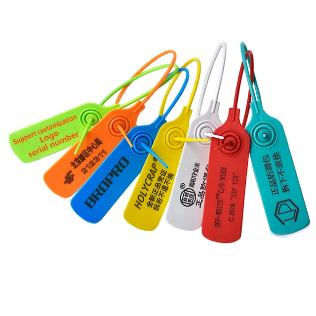 

Custom clothing brand logo plastic hang tag label Anti-theft seal tag for shoes or clothes