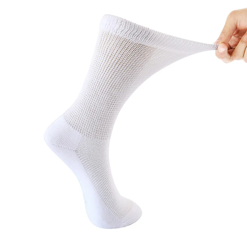 

cotton foot crew diabetic socks for men women, White/black/blue/red