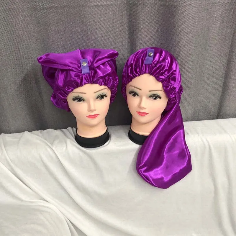 

new design extra long bonnet satin soft premium satin sleeping hat bonnet
