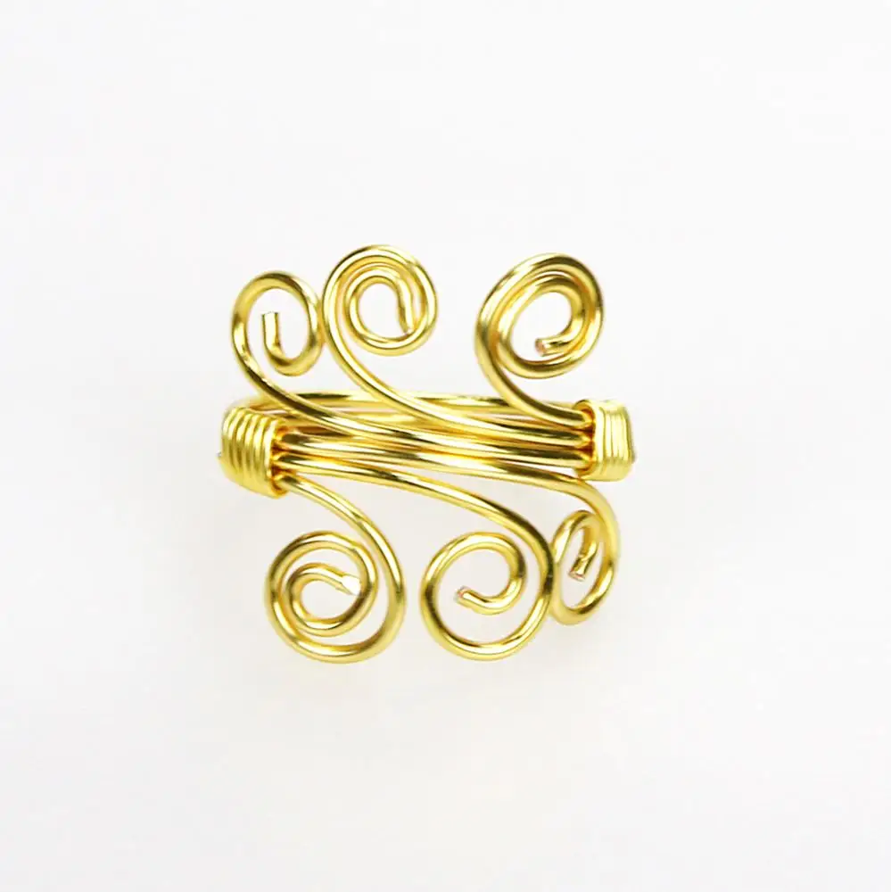 

Silver Plated 925 Color Spiral Toe Wire Wrap Adjustable Ring, Picture
