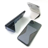 

2020 new hot products foldable cell phone holder card holder with magnetic phone stand adhesive back sticker card pocket