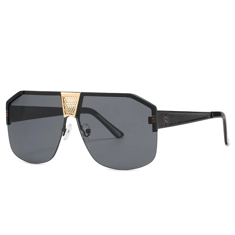 

2021 New Men's One Piece Sunglass Fashion oversize Frameless sunglasses Vintage