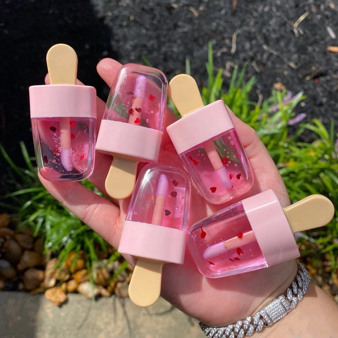 

Hot Sale Private Label Vendor Tube Glitter Kit Transparent Plumping Little Girl Flower Custom Your Logo Lipgloss Lip Gloss