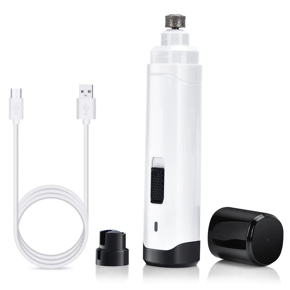 

High Quality Rechargeable Electric Pet Nail Trimmer Pet Grooming Easy Use Dog Nail Grinder Pet Nail Grinder, White