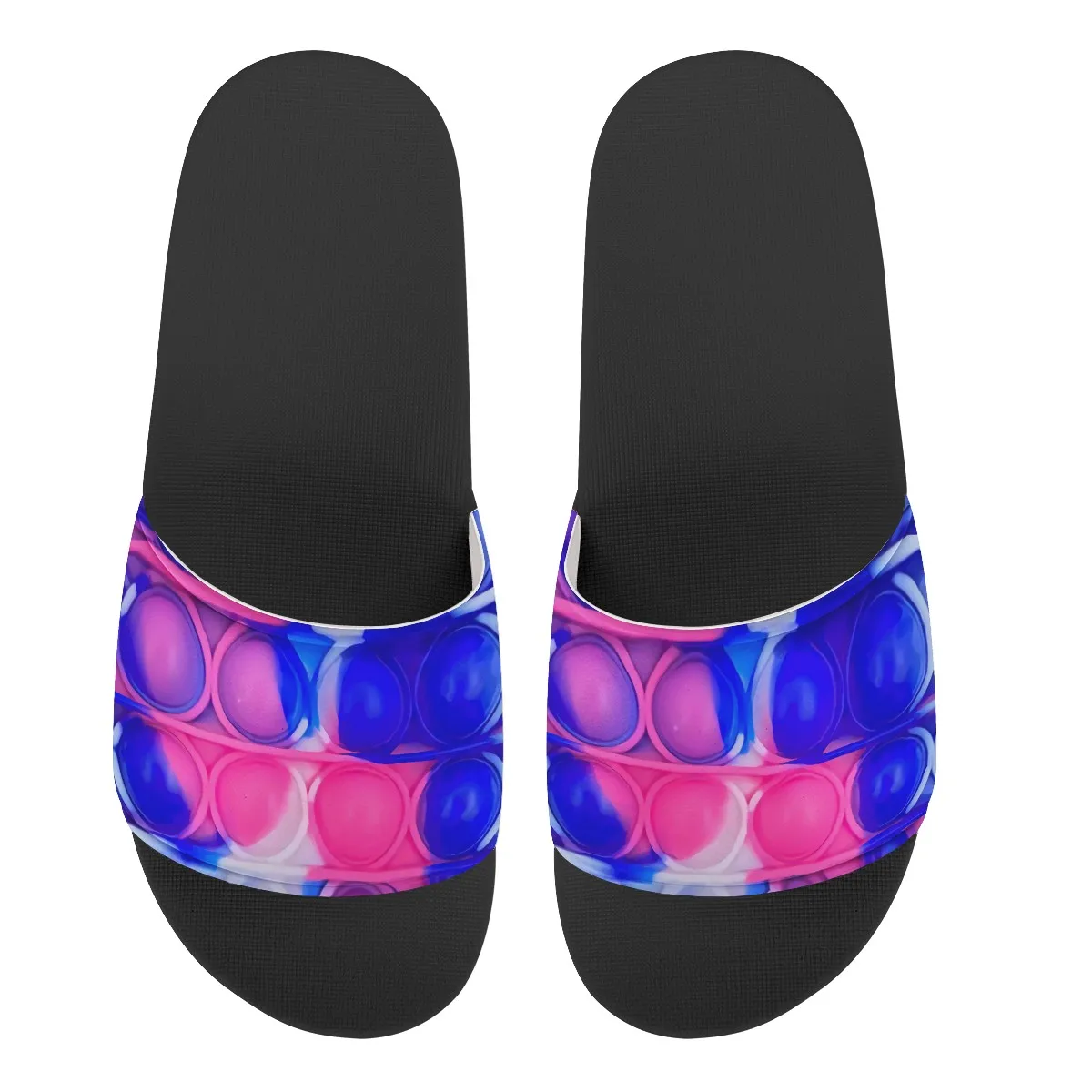 

2021 Wholesale Design Sublimation Slippers Oem Logo Footwear Design POP IT Slides Sandals Women Custom Anti-Slippery Shoes, Customized color