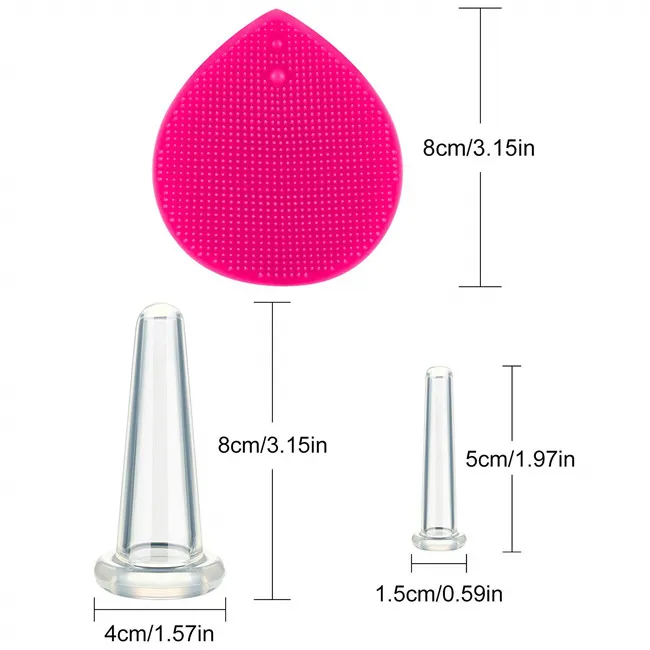 
Face and Eye 6 Pieces Facial Massage Cupping Therapy Set with Exfoliating Brush for Neck Skin Anti-Wrinkle Effect 