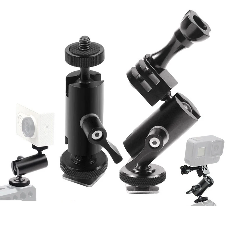 

2022 New DSLR Camera Cage 360 Swivel Arm Holder With Cold Shoe Mount For GoPro 10 9 8 7 Other Action Camera