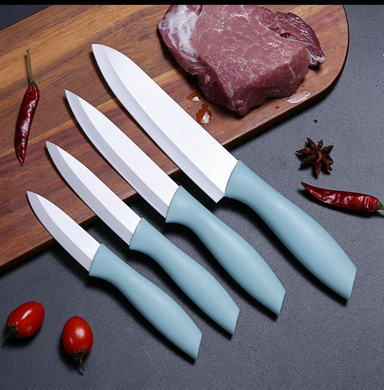 

Amazon Non Slip Handle Kitchen Knives Ceramic Knives Fruit Paring with Plastic Handle Best Sell 3/4/5/6 Inch Chef Knife