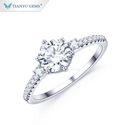 Tianyu gems 1ct diamond white gold ring design sim
