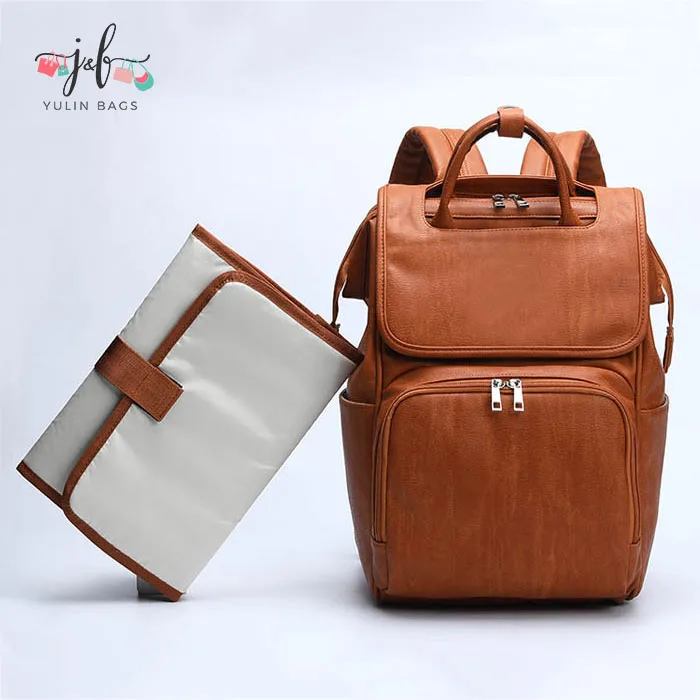 

New waterproof diaper bag backpack multifunctional large capacity mommy bag mommy backpack baby leather diaper bags Custom