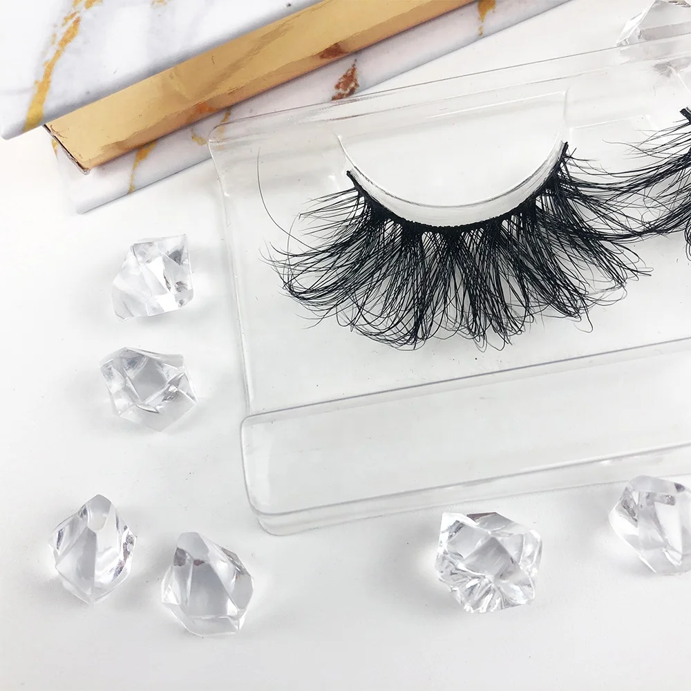 

2021 new arrival 25mm natural mink eyelashes eyelash fluffy own brand eyelashes with customize lash, Natural black