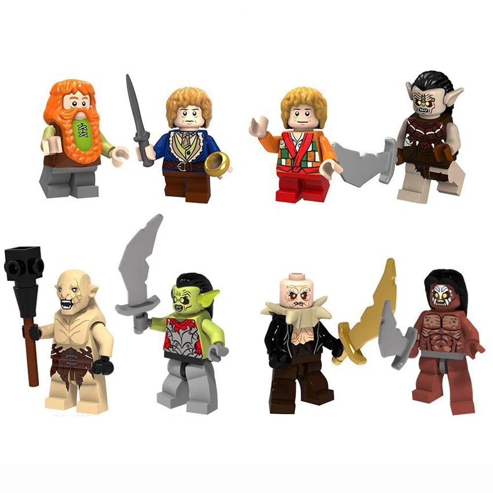 

Free Shipping 8pcs/set Orcs Half Orcs Assemble Building Blocks Action Figure Toys