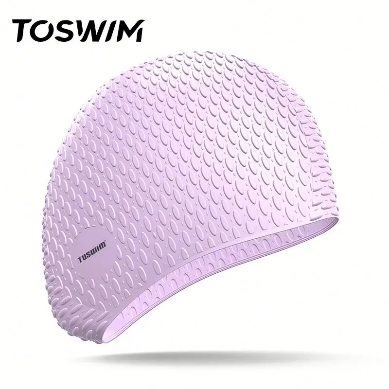 

In stock High Quality Lady Silicone Women Swimming Caps Long Hair Swim Cap