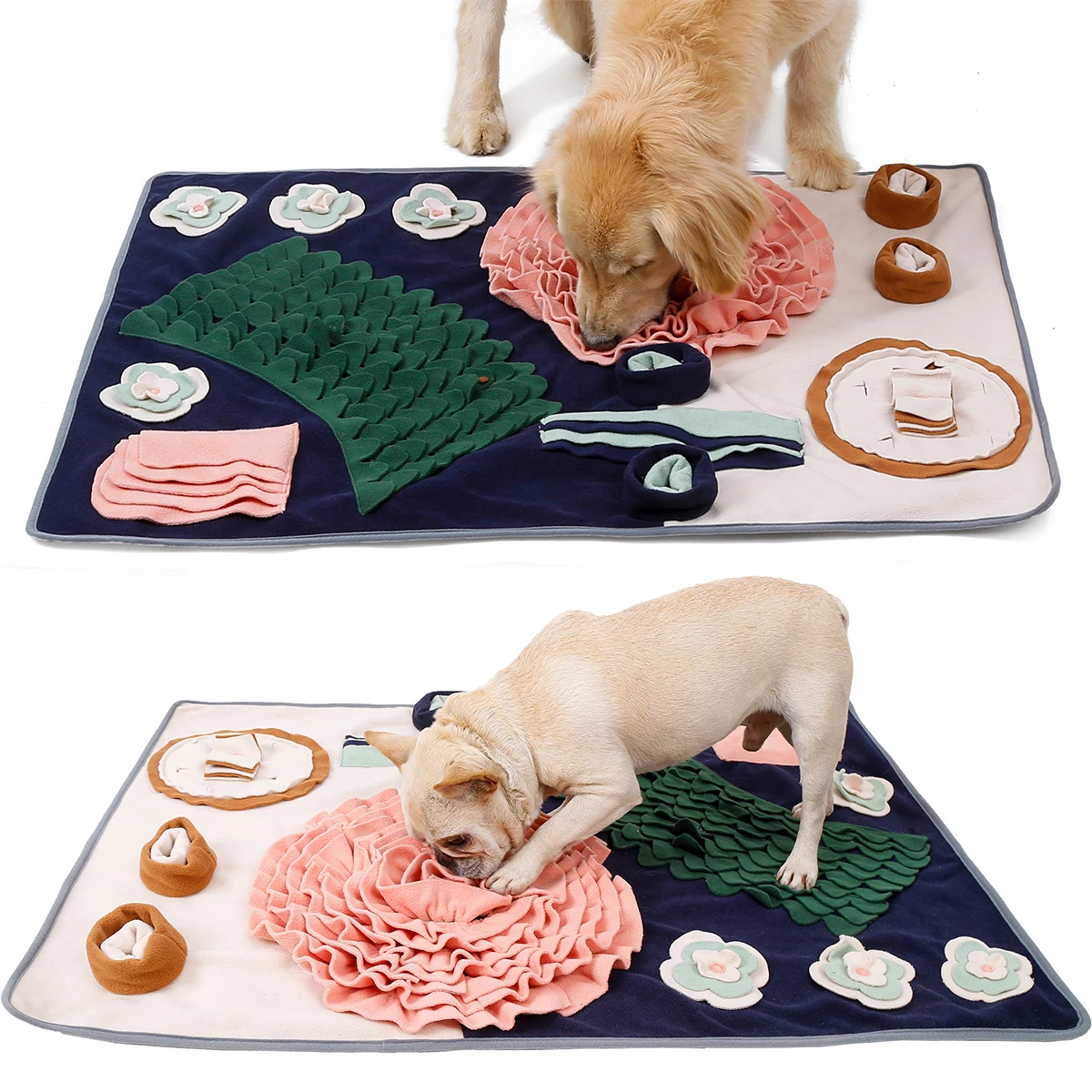 

Large Size Nosework Smelling Training Bowl Mat Pet Snuffle Mat for Dogs Snuffling Puzzle Toy Mats