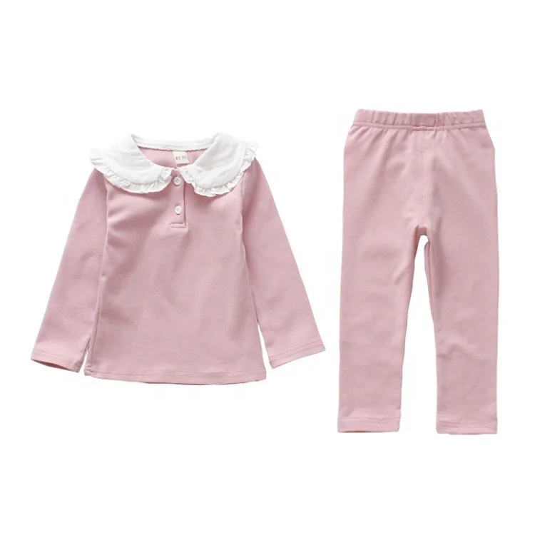 

Long sleeve girls' soft cotton pyjamas children sleepwear sets night clothes, Picture shows