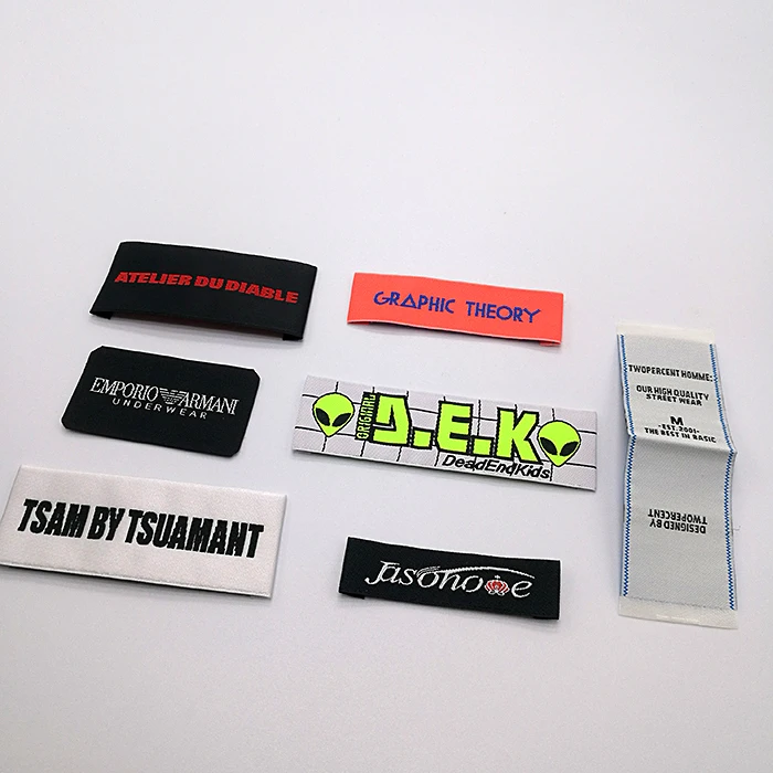 

Low minimum high quality neck label custom clothing woven labels tagsfor clothes label, Custom color