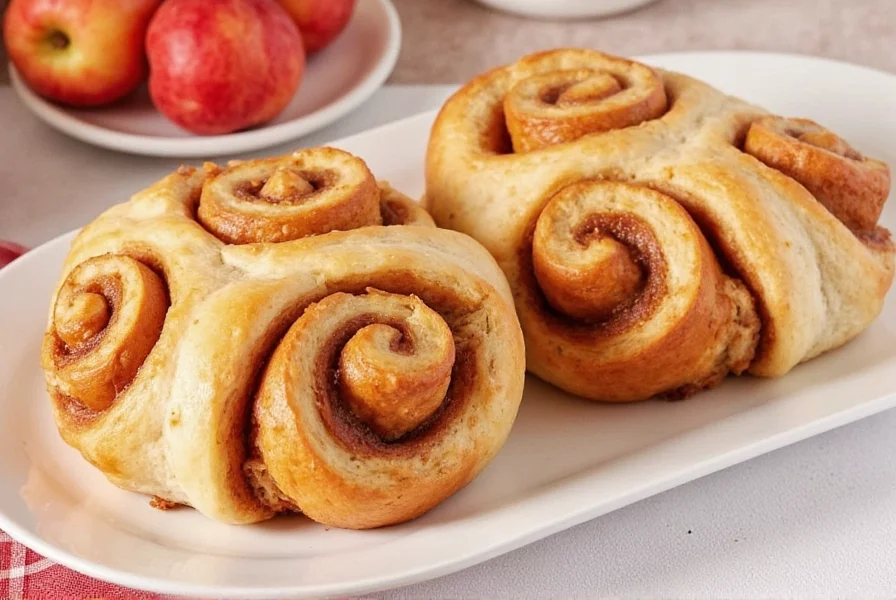 Step-by-step process of rolling apple cinnamon bun dough with evenly distributed apple pieces and cinnamon sugar