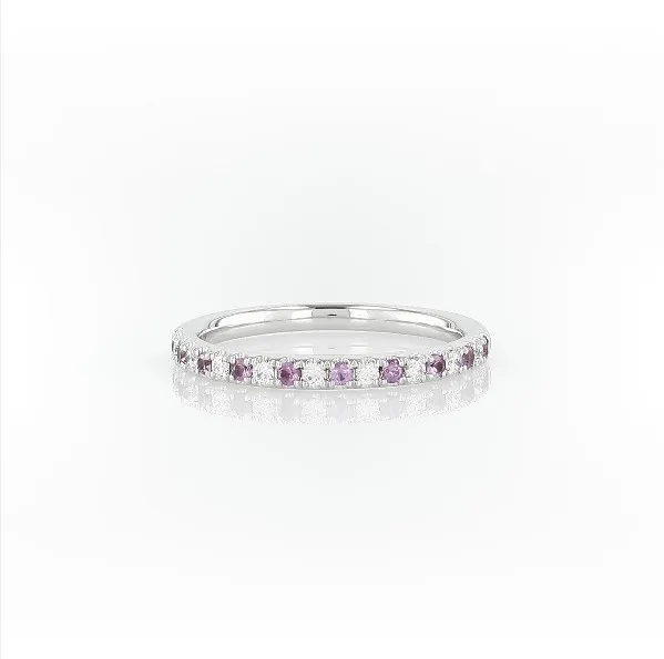 

Yuying Gems 1.9mm Pink Moissanite diamond Micro Pave 14K Engagement Gold Ring