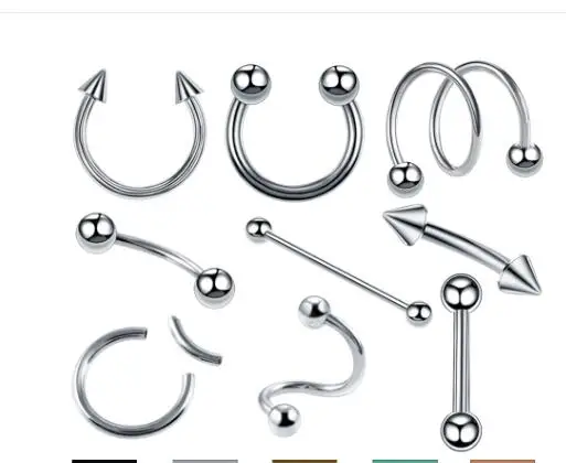 

2PCS Steel Segment Rings Piercing Ear Tragus Cartliage Piercings Orelha Helix Lip Labret Tongue Piercing Nose Ear Septum Jewelry