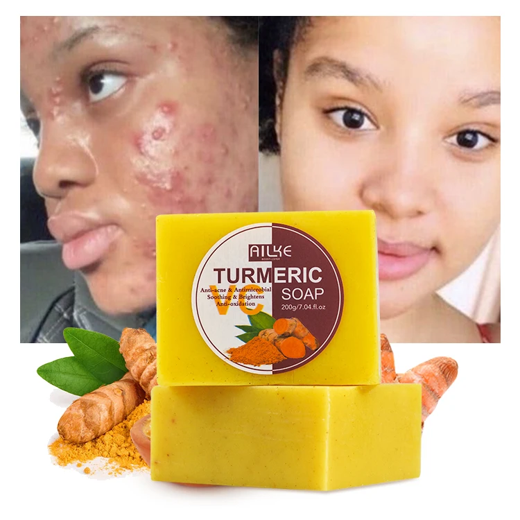 

Private Label Best One Handmade Herbal Organic Tumeric Clean Facial Acne Skin Lightening Bar Turmeric Soap For Black Skin