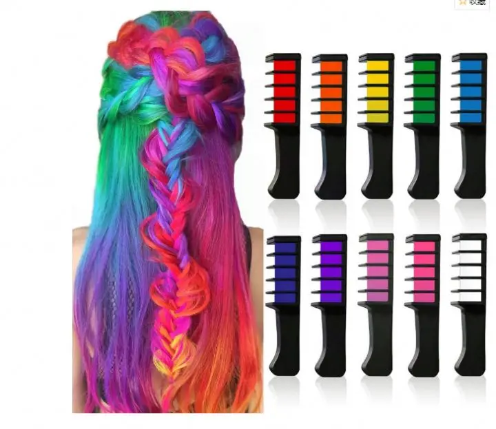 

Cheap Washable Non-Toxic Refillable Hair Chalk Comb