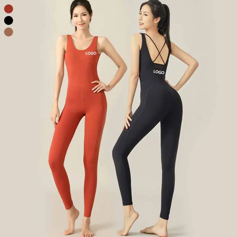 

Women's Sleeveless Bodysuit Slim-Fit Stretch Dance Unitard Hot Backless Bodycon Rompers Workout Yoga Set jumpsuits playsuits