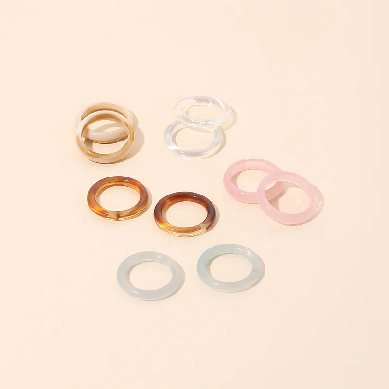 

Resin ring women cold wind niche design vintage knuckle ring set, Picture