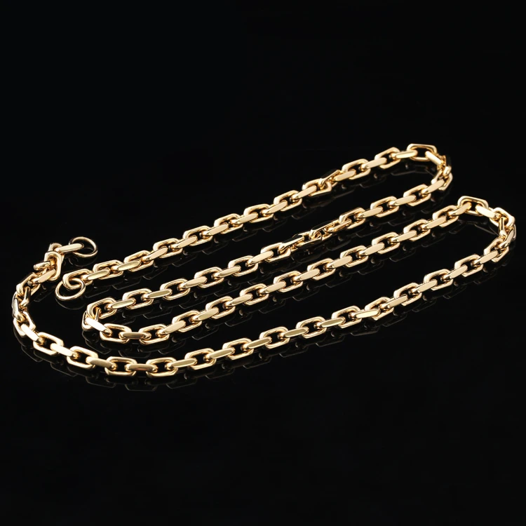 Custom Men Fashion Pure 18K Gold Cross Hip Hop Necklace Cuban Chain