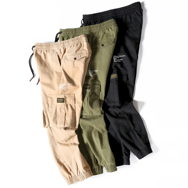 

2021 black wall strappy pants for men cargo pants for men tapered pants for men