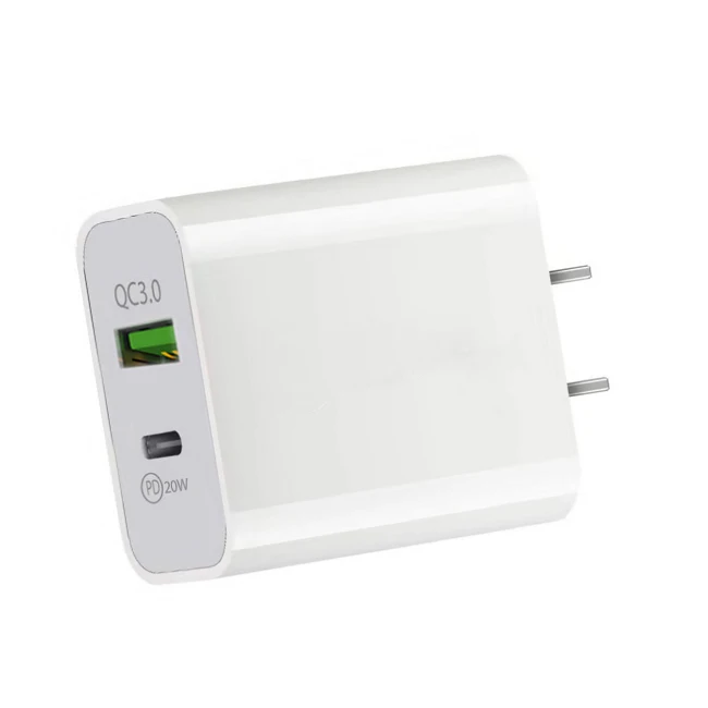 

20w Fast Type C USA Wall Charger Plug Usb-C Power Adapter Pd Charger, White/black