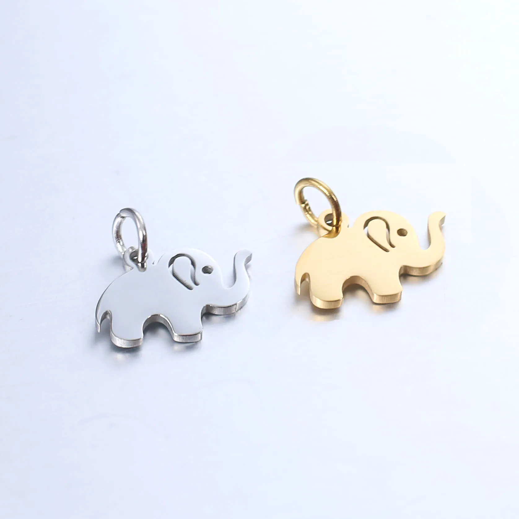 

DIY Gold Plated Jewelry pendant Spot Stainless Steel Mirror Polished Cute Animal Elephant Charm Pendant