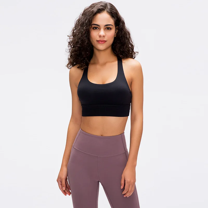 

2021 spring and summer classic cross beauty back yoga bra shockproof sports underwear women, Customized colors