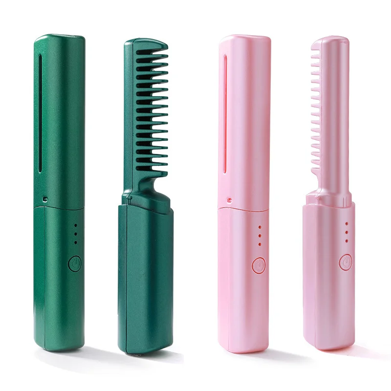 

2 In 1 Electric Professional Negative Ion Hair Straightener Brush Curling Comb With Lcd Display Hair Curling Tool Straight