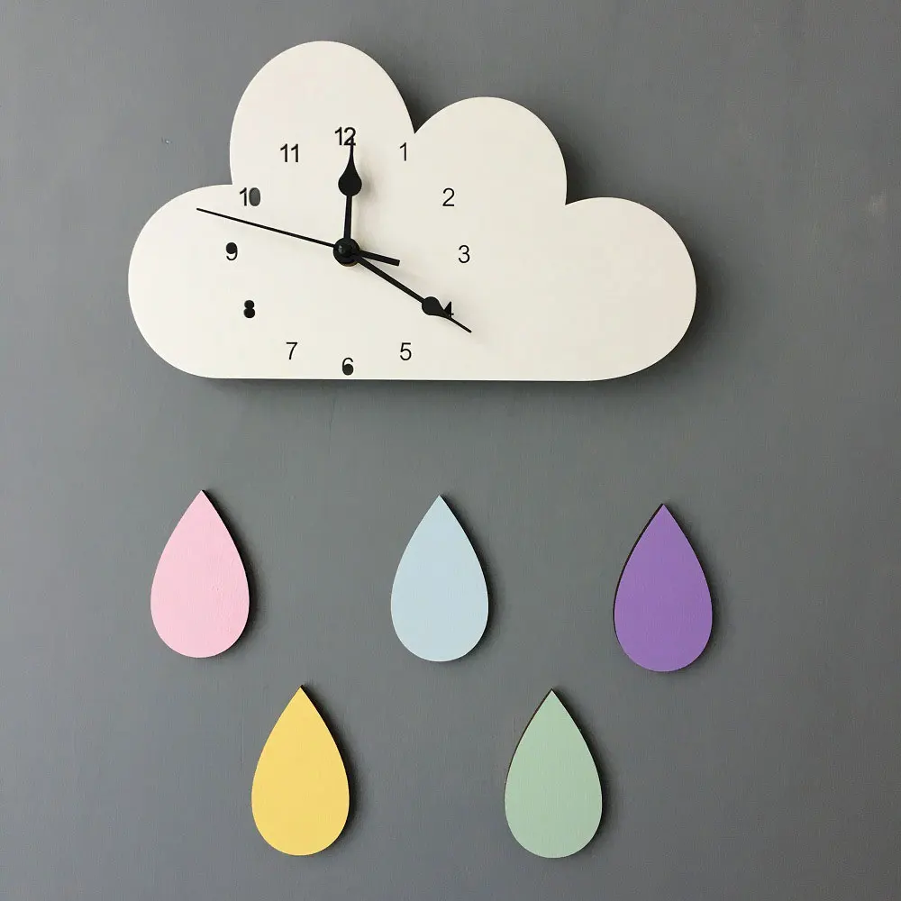 

kids room rain drop clock design decoration home accessories house decorations, Colorful