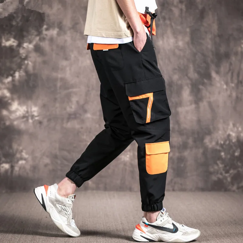 

Wholesale 2020 Pocket Cargo Pants Fashion Loose Track Pants Men Casual Hip Hop Harem Sweatpants Sport Jogger Pants, Black,khaki