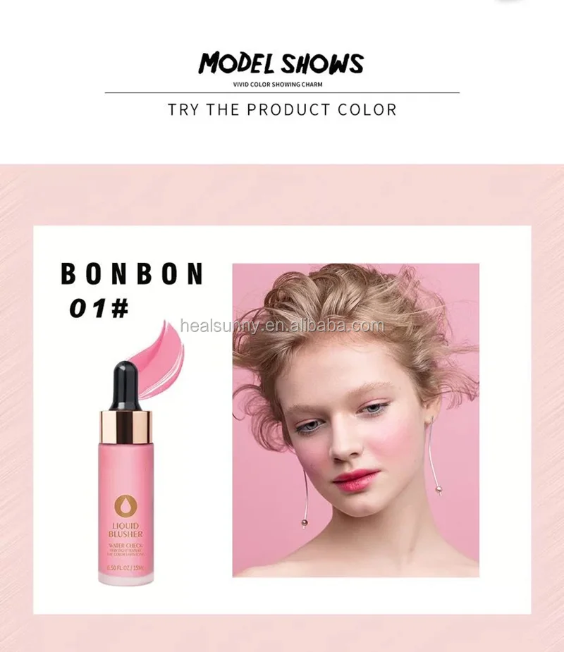 

Soft Texture Flavoured Bright Up Cheek Glossy Liquid Blush Private Label