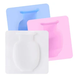 E1692 Bathroom Wall Hanging Sucker Soft Silicone Sticky Air Plant Holder Vase Wall Mounted Flower Vase Silicone Fridge Magnets