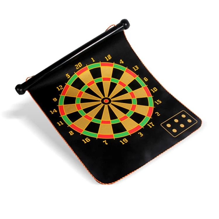 

12/15/17 Inches Magnetic Dart Board Darts Suit Double Sided Flocking Hard Darts Plate of Safety Game Board Toy, Black