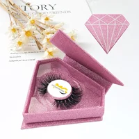 

RTS Wholesale Diamond Box Pack 5D 25mm fluffy Mink Strip Lash 3D effect Strip Eyelashes Vendor from Qingdao
