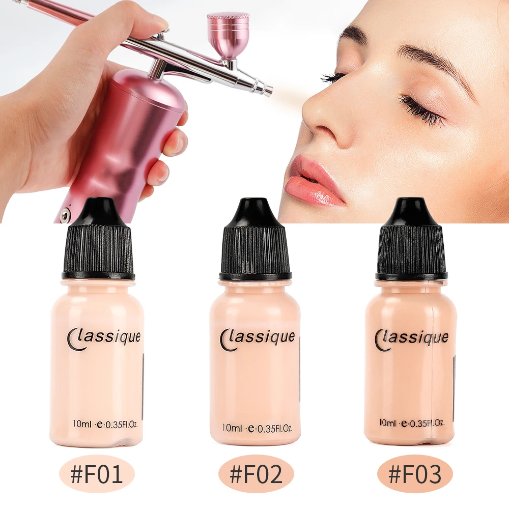 

Small bottle base makeup lady cosmetic airbrush foundation, 3 colors